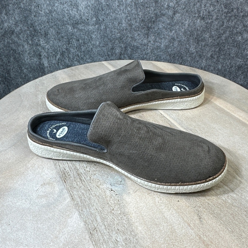 Dr Scholls Sustainable Comfort Mules Taupe Grey Perforated Slip On Shoes Womens